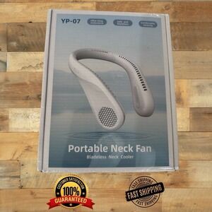 Smseler Portable Safe Bladeless Neck Fan Comfortable Wearing New Sealed, White